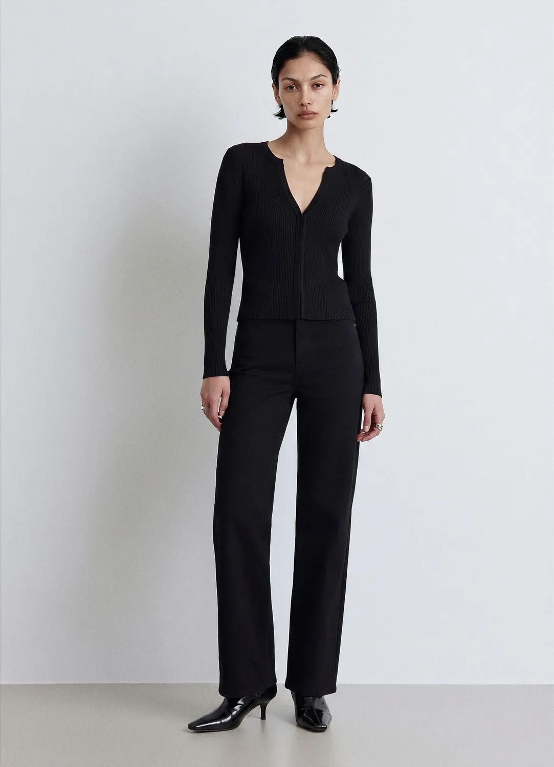 Calliope cardigan côtelé femme col V boutons pression