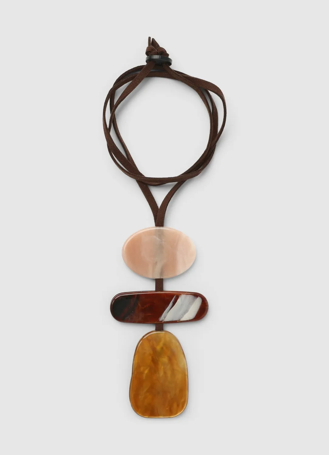 Calliope collier long pendentifs pierres femme réglable