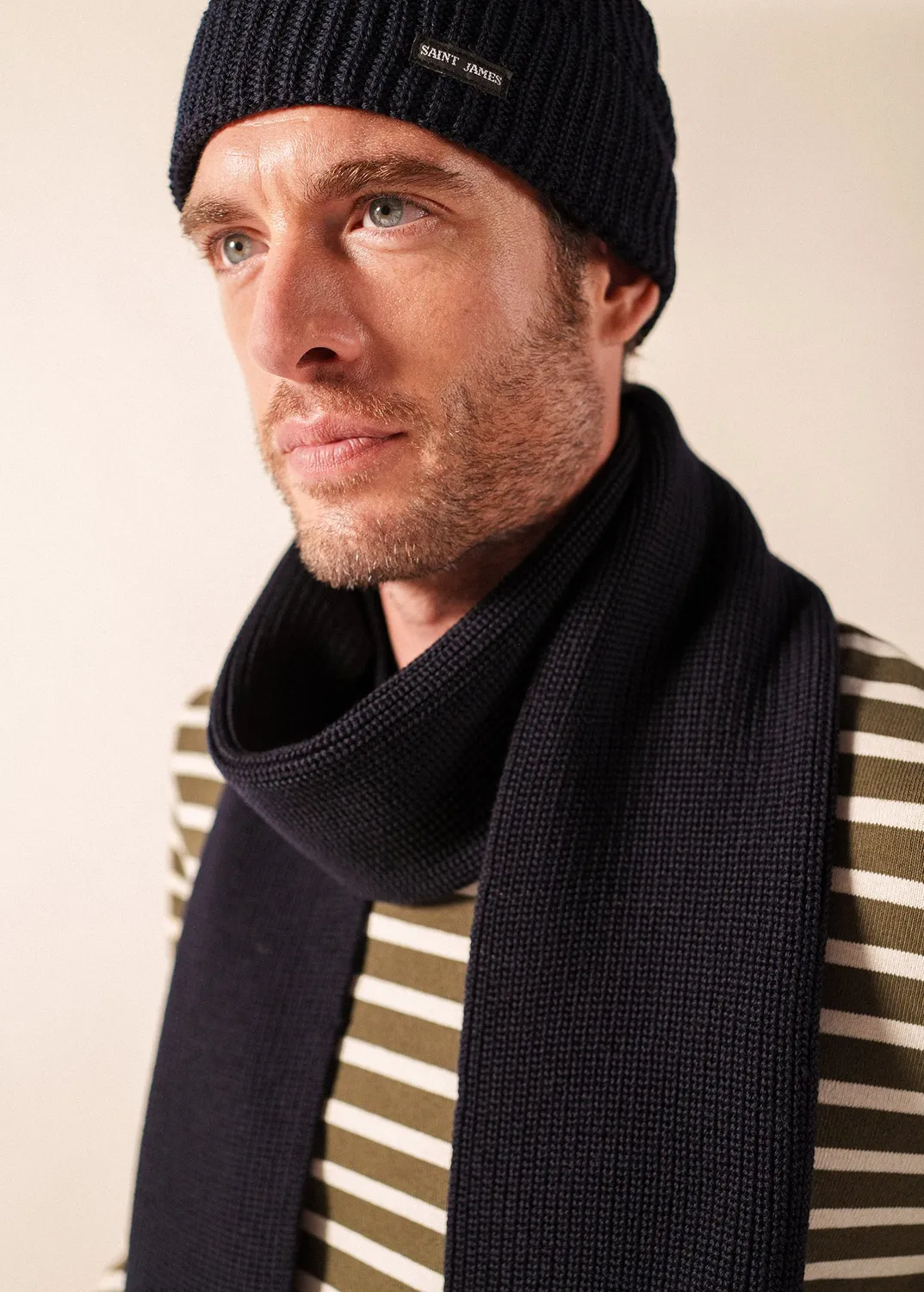 Saint James Canot bonnet navy laine mixte