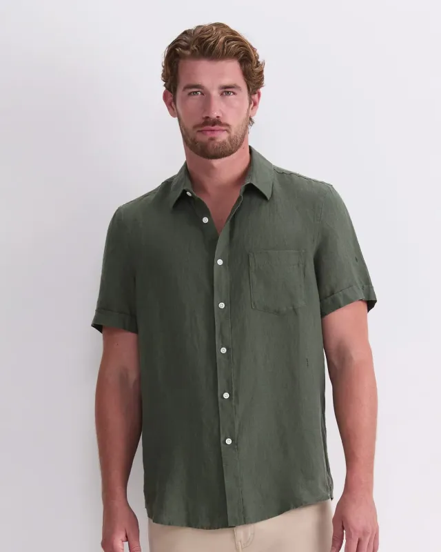Sportscraft chemise lin homme manches courtes