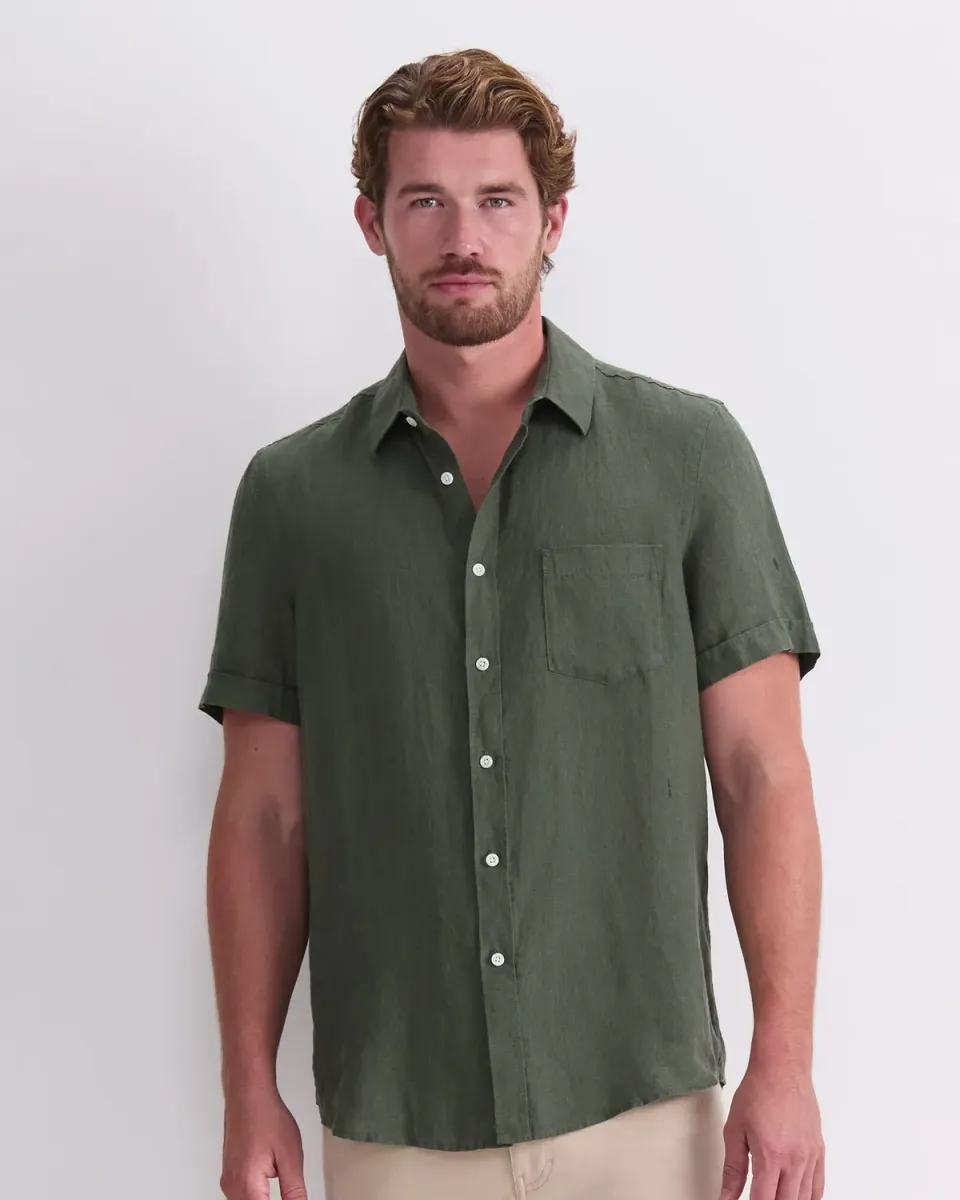 Sportscraft chemise lin homme manches courtes