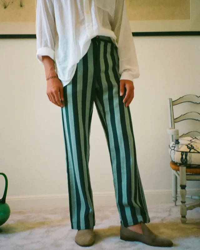 Erevan Capon Parasol pantalon rayures vert