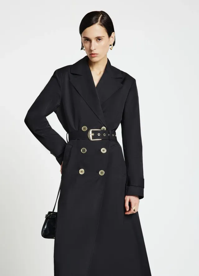 Calliope trench long femme double boutonnage ceinture S