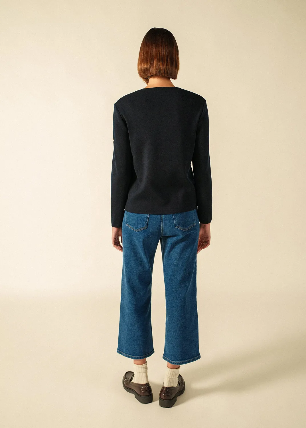 Saint James Bréhat pull col V laine navy