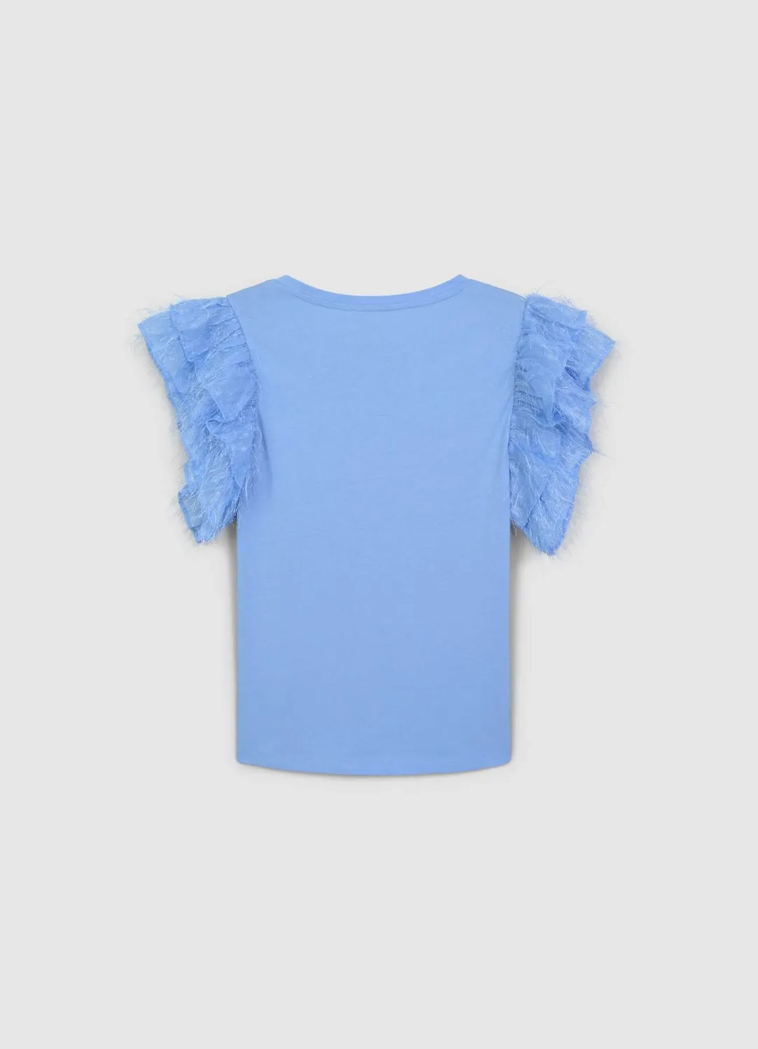 Calliope T-Shirt Volants Femme Coton Col Rond
