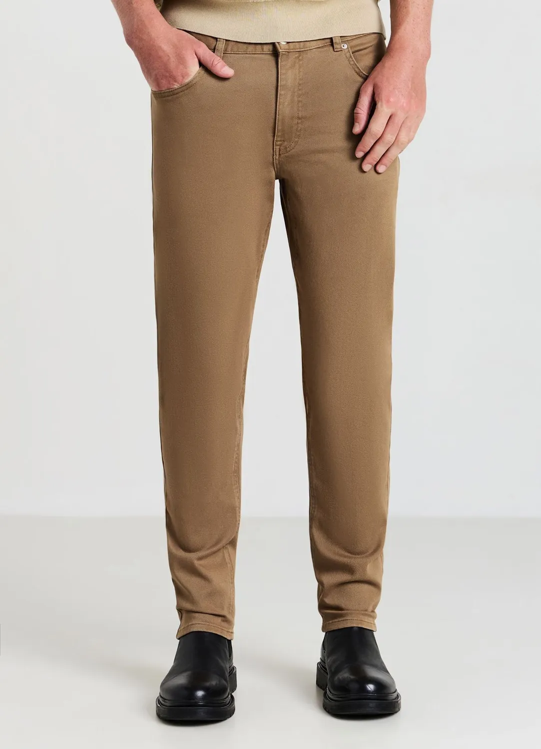 Calliope pantalon homme uni 5 poches coupe droite