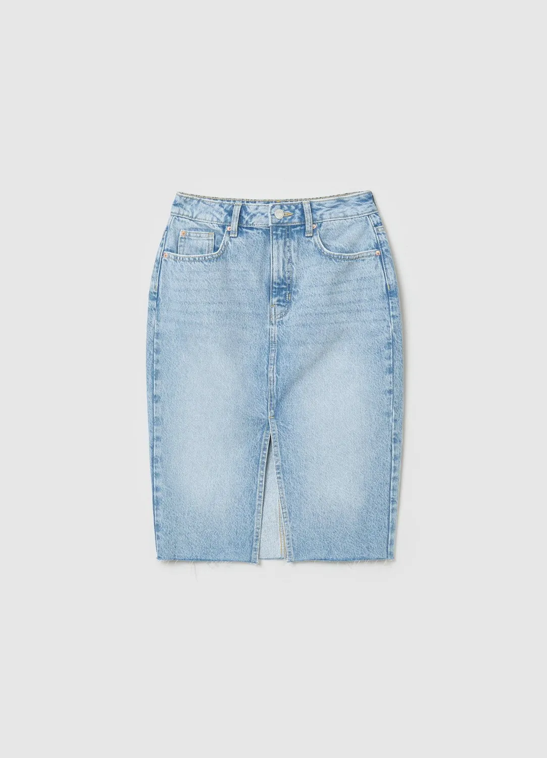 Calliope Jupe longuette denim femme fente unie