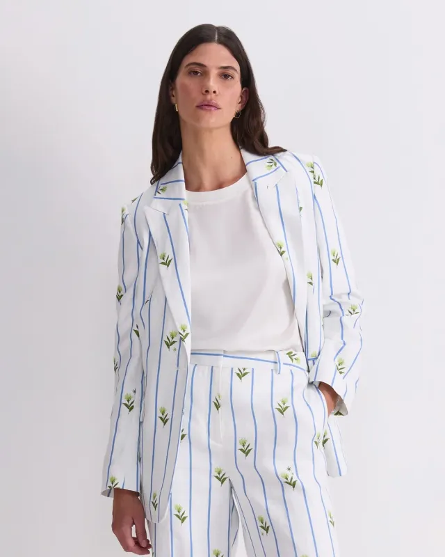 Sportscraft Hampton Stripe Blazer lin rayé femme