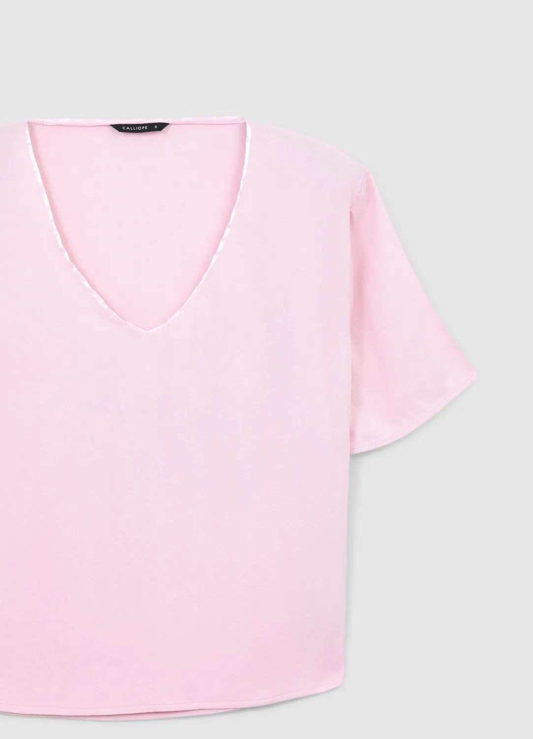 Calliope blouse col large manches courtes femme
