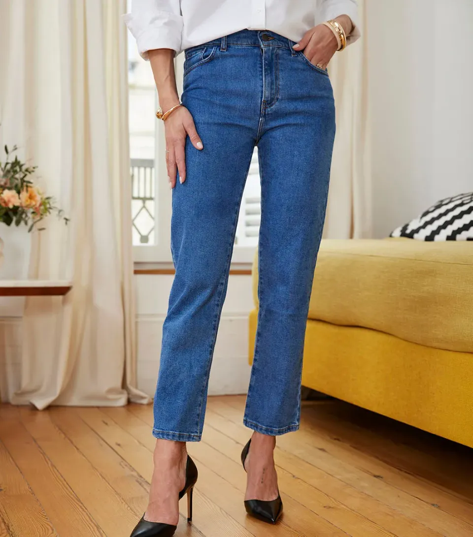 Cocorico Jean Droit Femme Bleu Clair jean coton taille 40