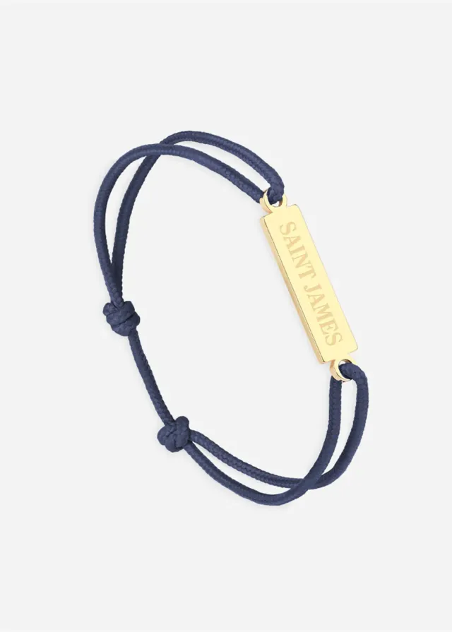 Saint James Le Vent bracelet logo or marine coton