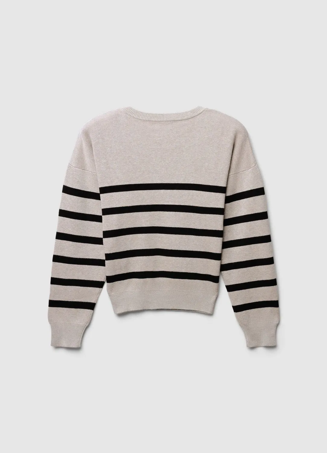 Calliope pull col V rayures femme manches longues