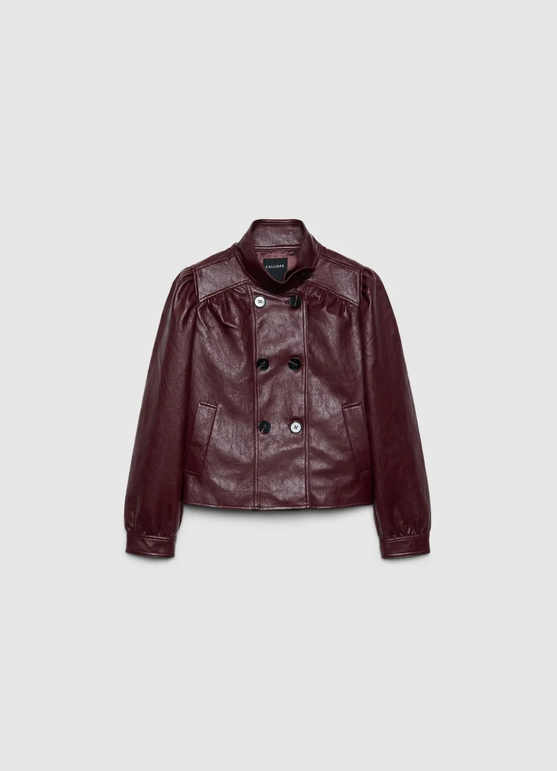 Calliope veste femme effet cuir double boutonnage