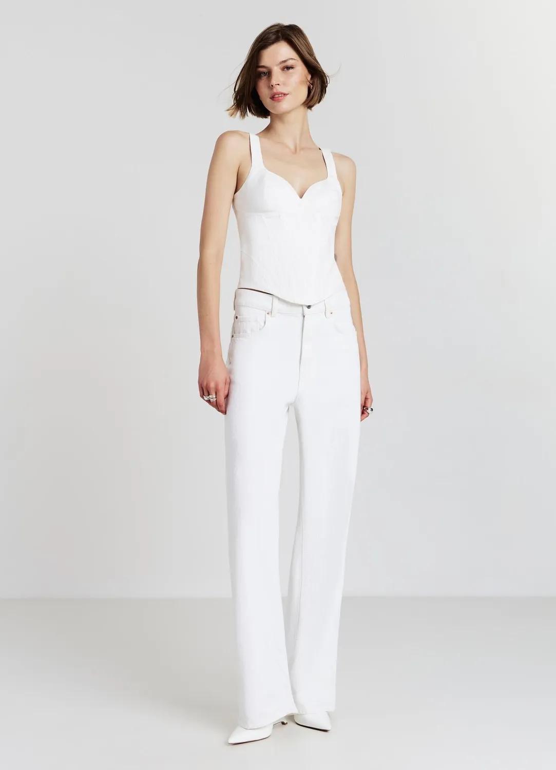 Calliope top bustier femme à baleines uni