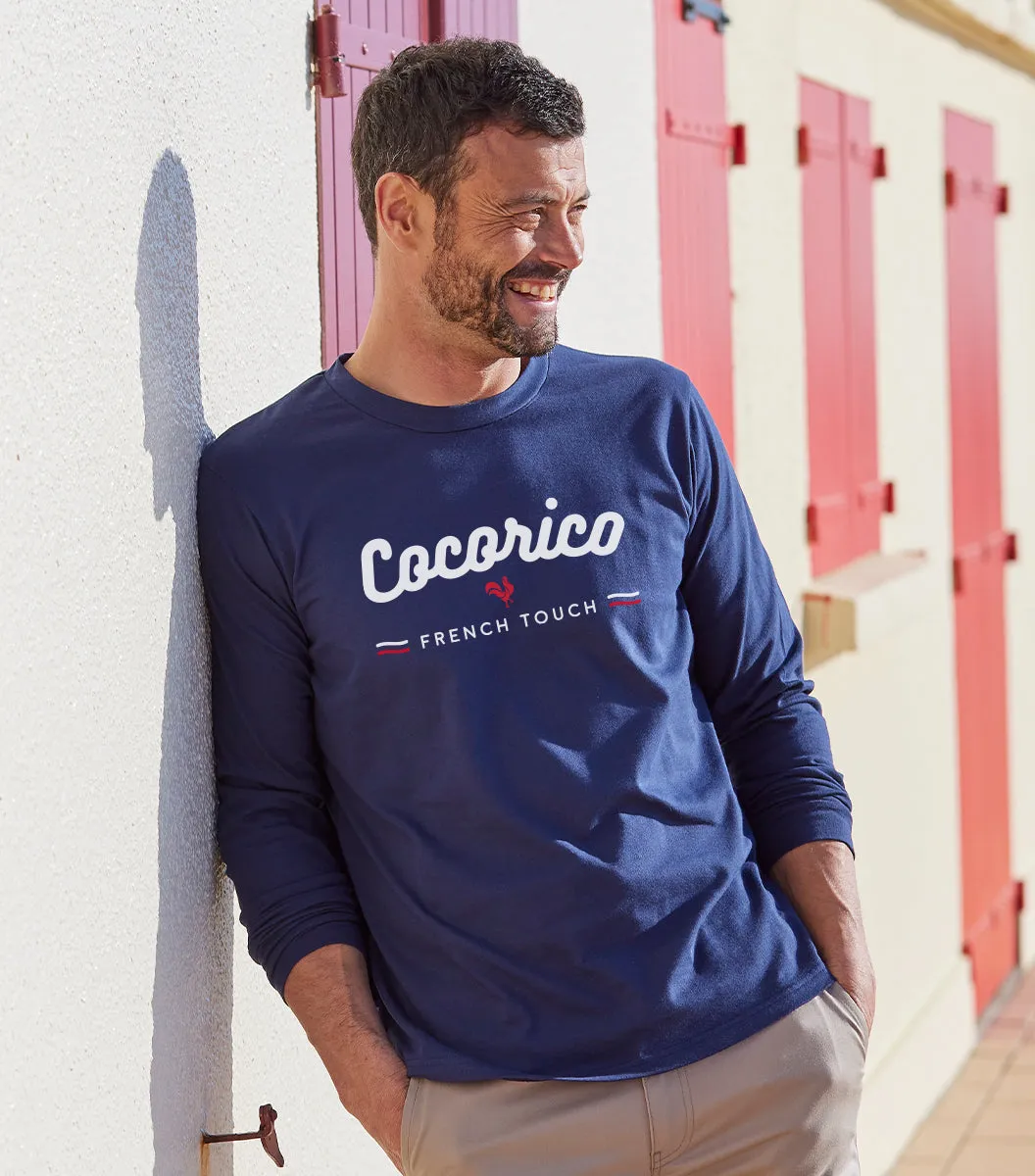 Cocorico French Touch Marine t-shirt homme manches longues