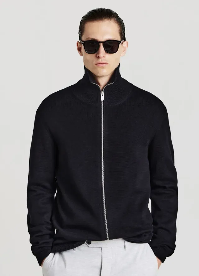 Calliope Cardigan Zip Homme Col Montant