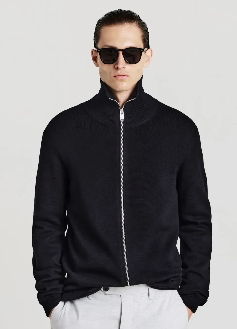 Calliope Cardigan Zip Homme Col Montant