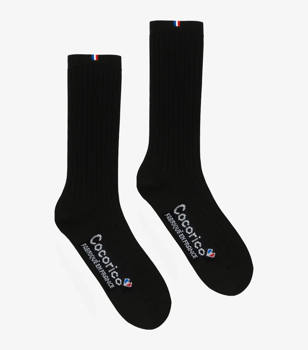 Cocorico chaussettes laine homme noires 41/46 chaudes
