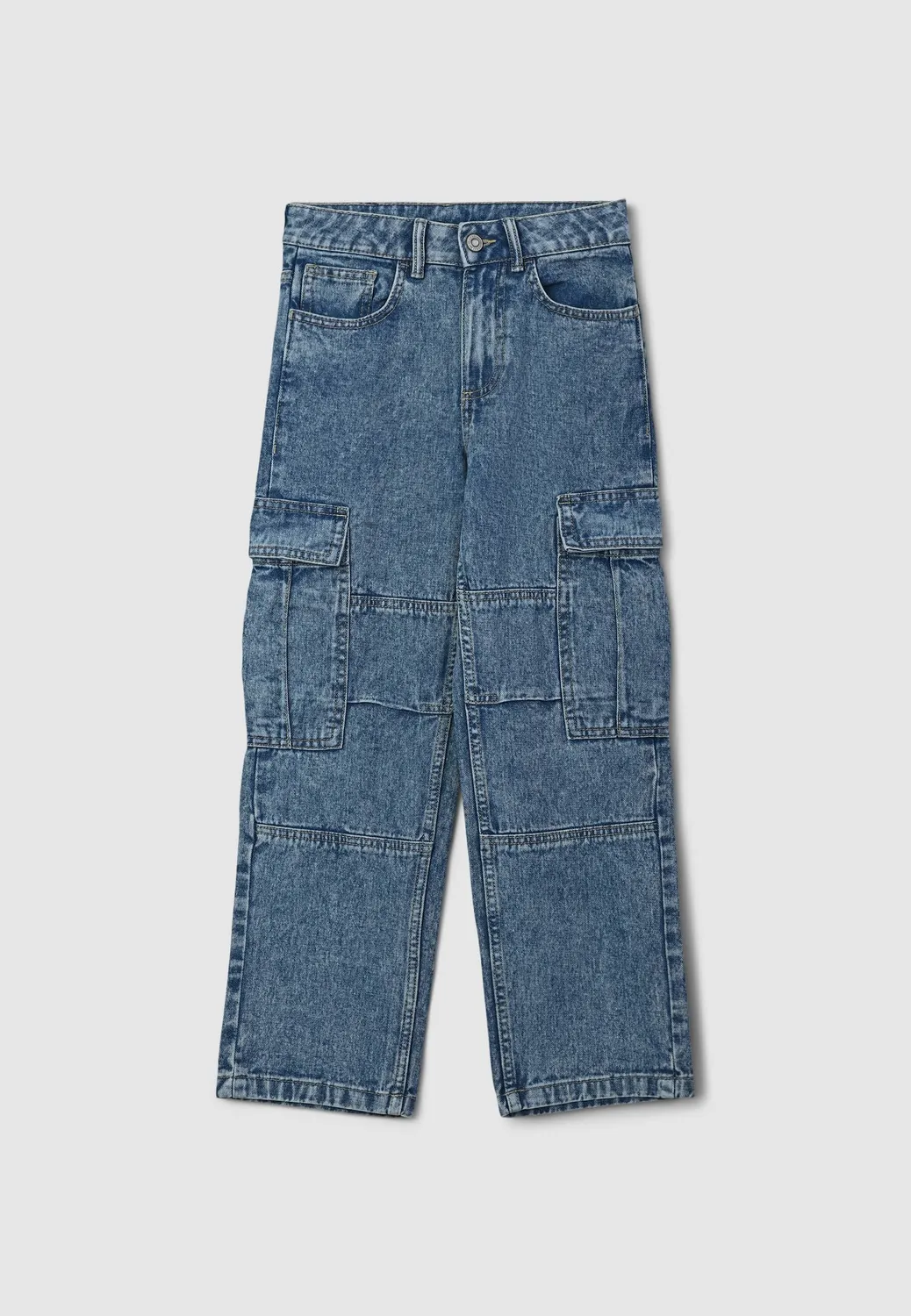 Calliope Jean loose cargo garçon bouton zip
