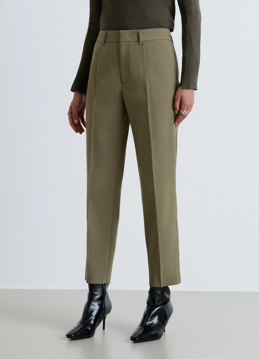 Calliope pantalon tailleur femme pinces droit
