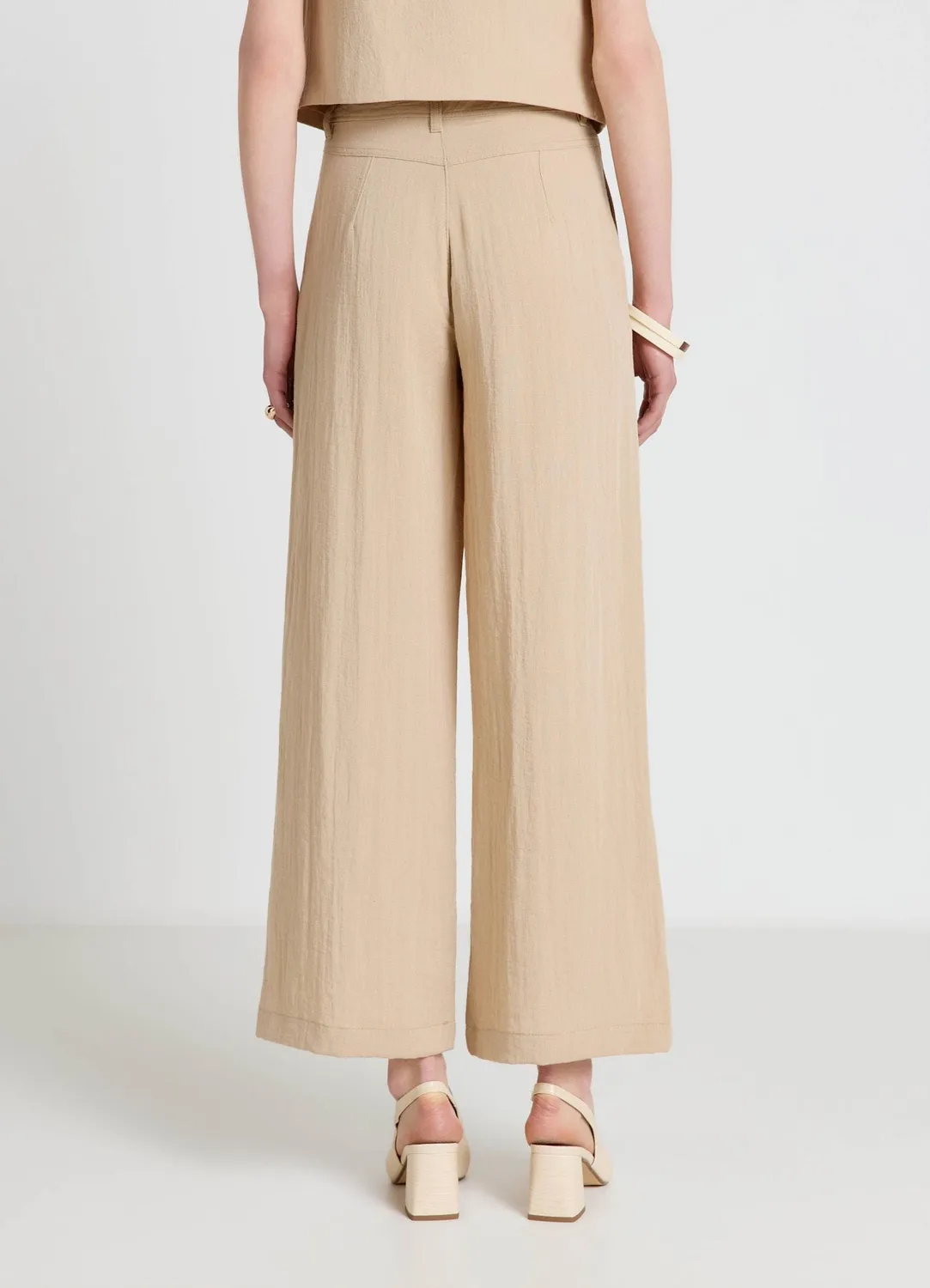 Calliope pantalon palazzo femme taille haute uni