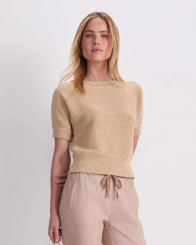 Sportscraft Josie Tape Yarn Batwing t-shirt coton col bateau