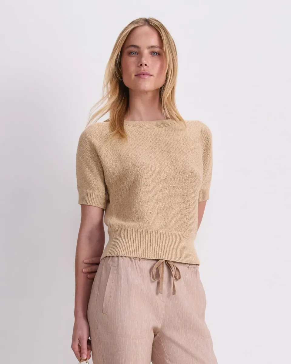 Sportscraft Josie Tape Yarn Batwing t-shirt coton col bateau