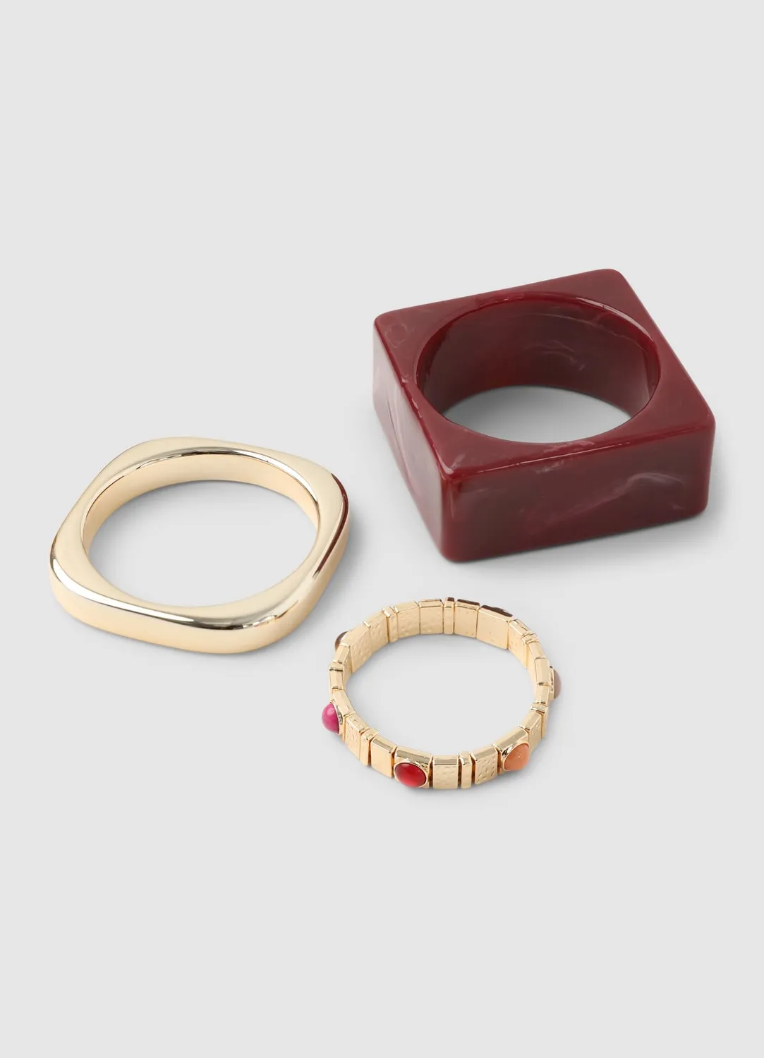 Calliope pack 3 bracelets rigides femme doré