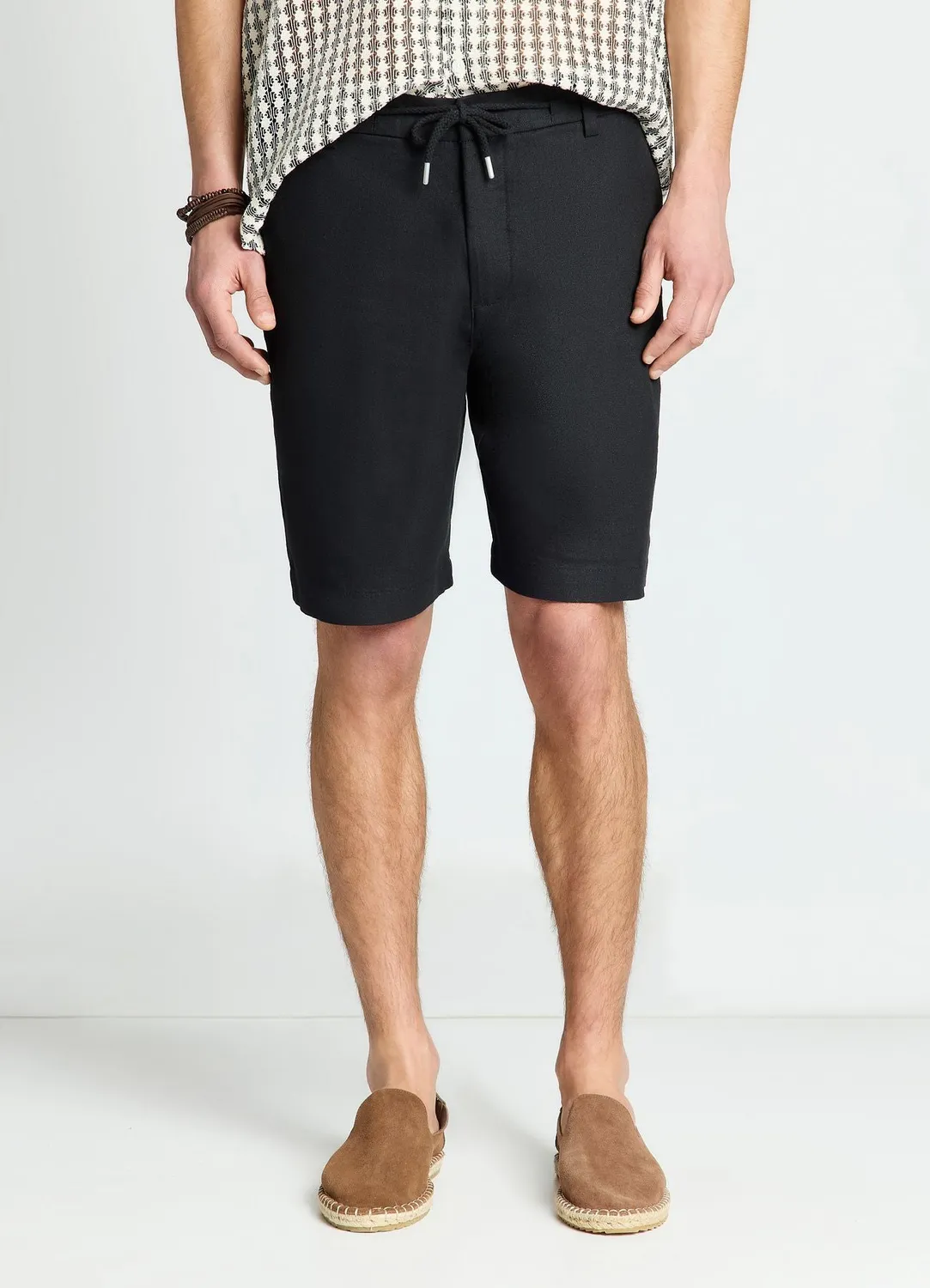 Calliope bermuda homme mélange lin uni