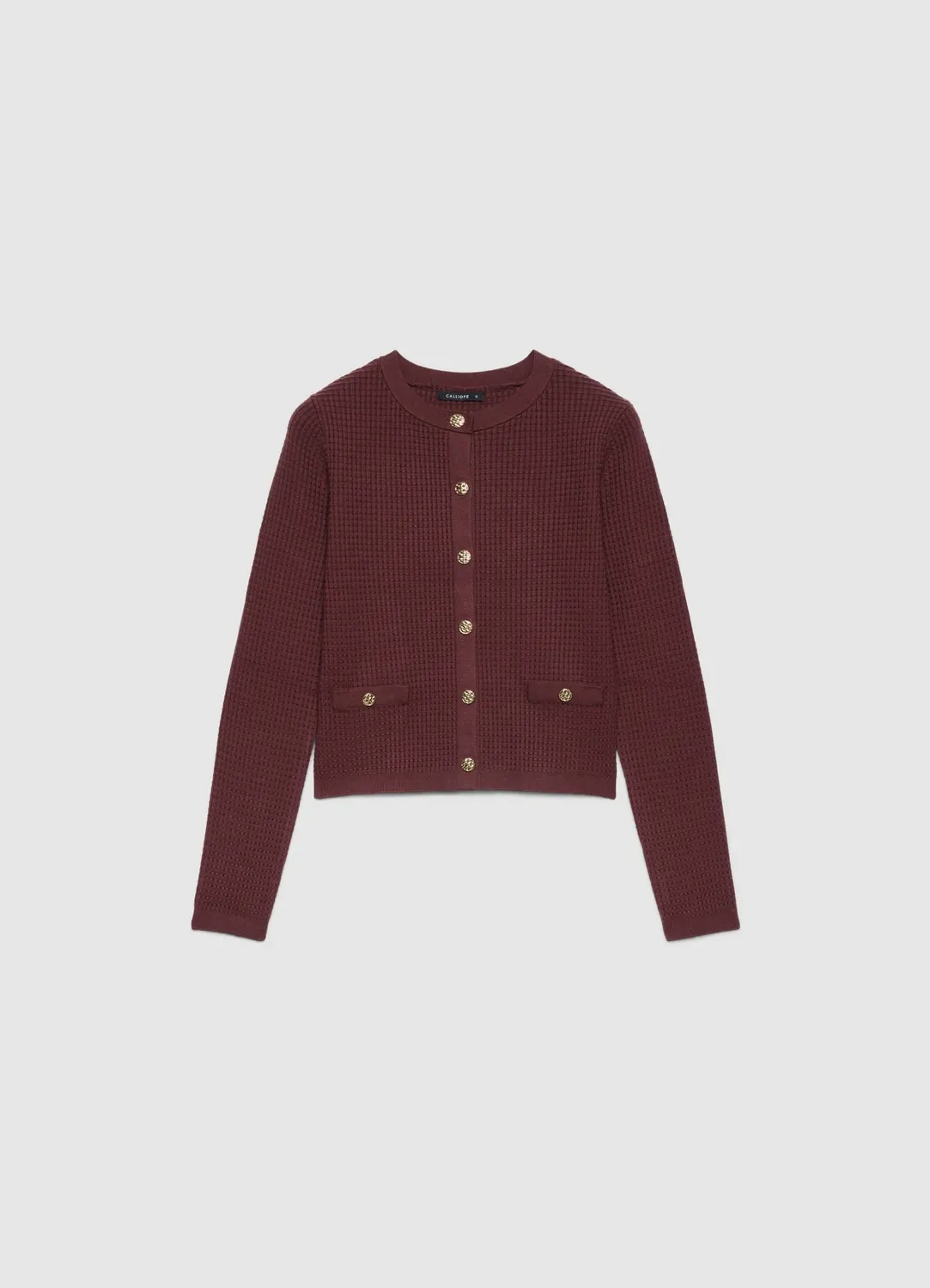Calliope Cardigan Nid d'Abeille Boutons Bijou Cardigan Femme