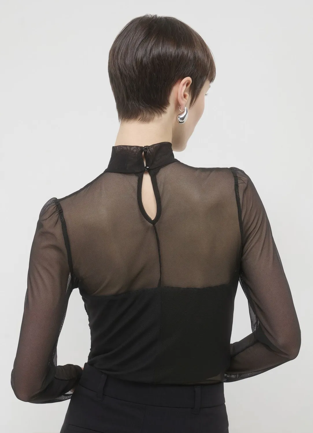 Calliope Body tulle froncé manches longues femme