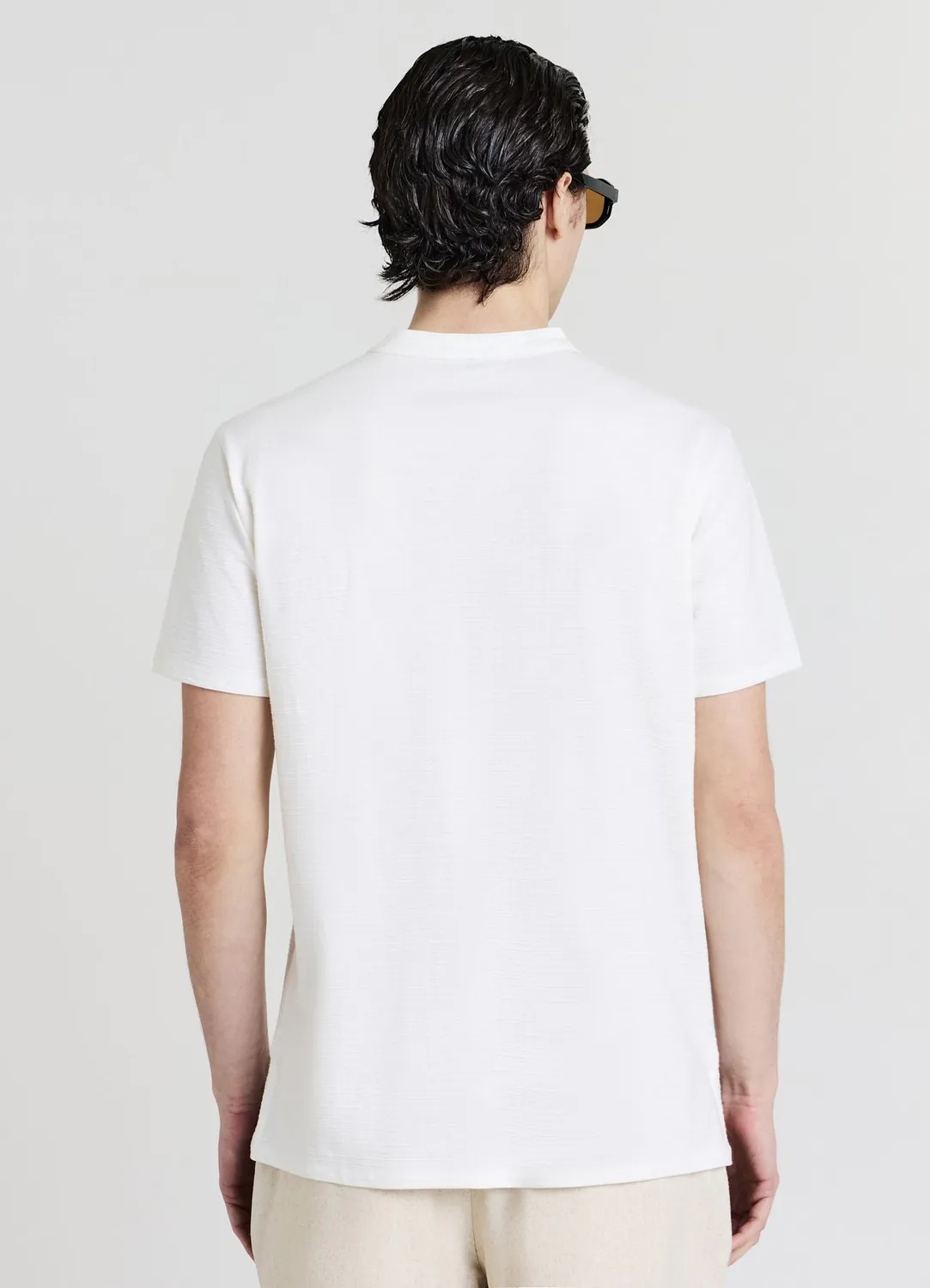 Calliope t-shirt col mao homme coton uni