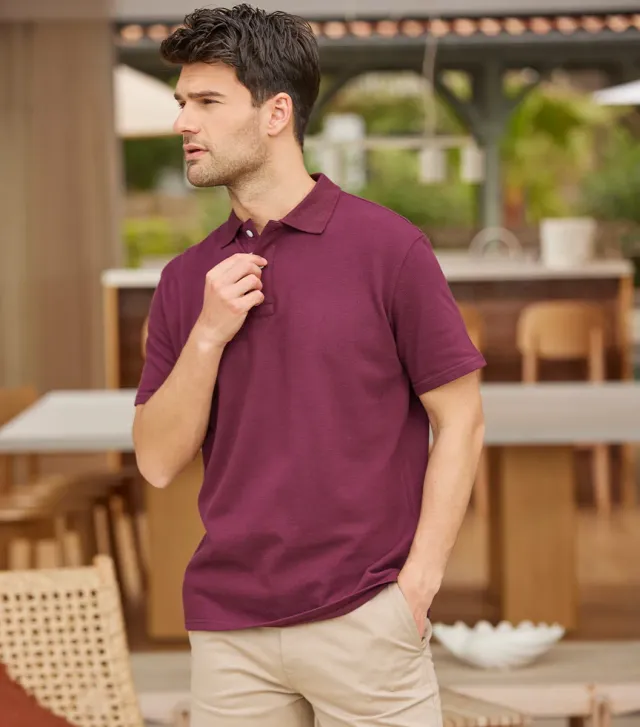 Cocorico Intemporel polo homme bordeaux coton