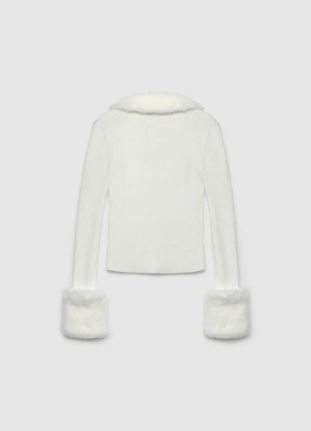 Calliope cardigan boutons col fausse fourrure femme