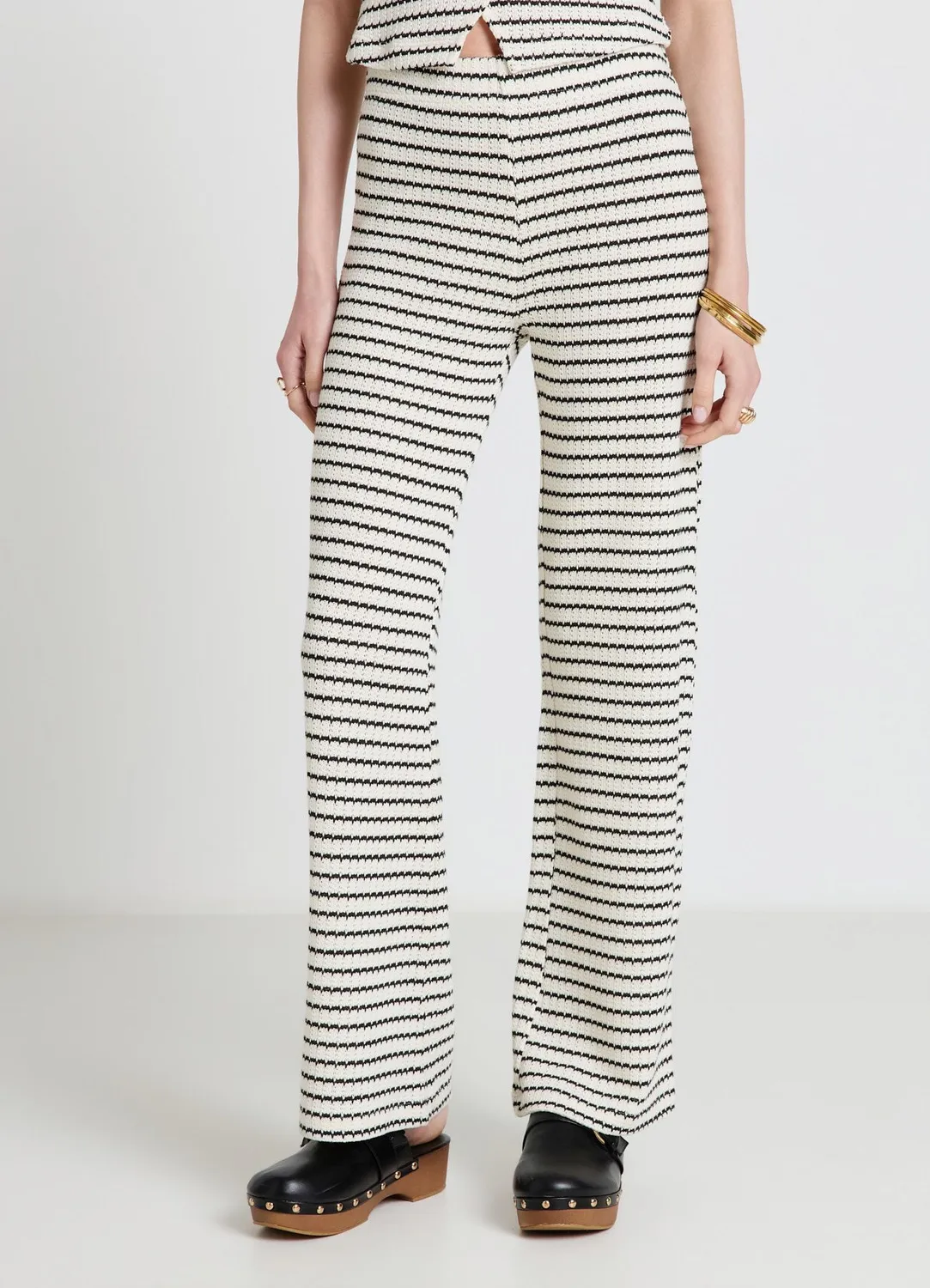 Calliope pantalon palazzo jogger rayé femme jambe large