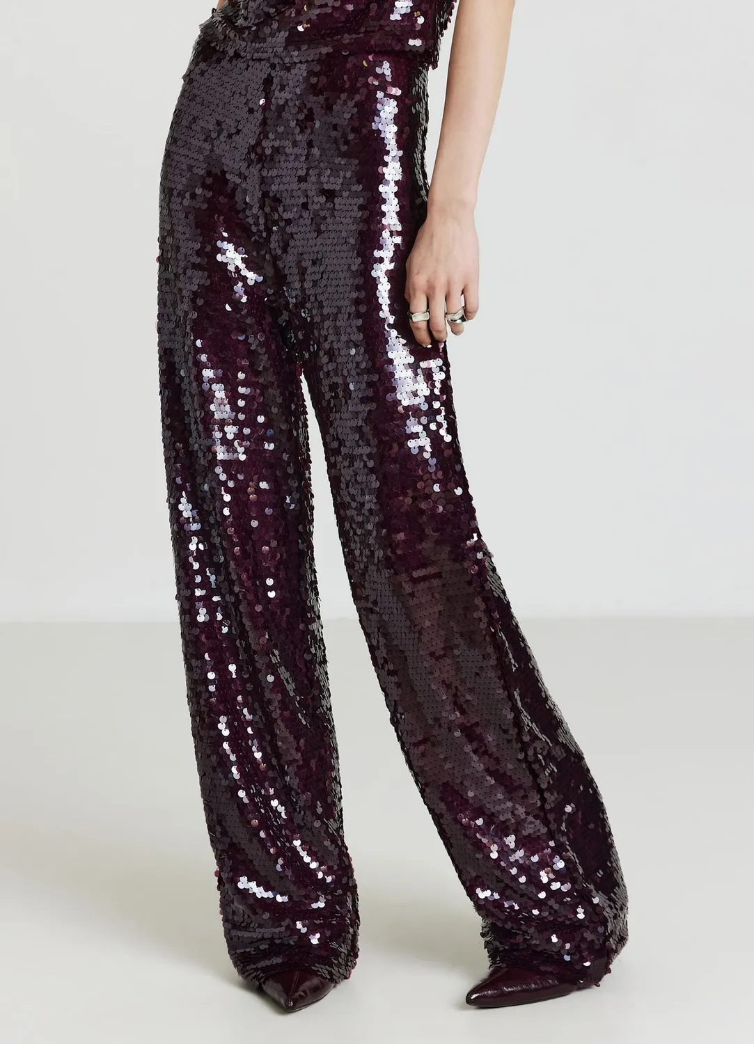 Calliope Atelier pantalon palazzo paillettes femme