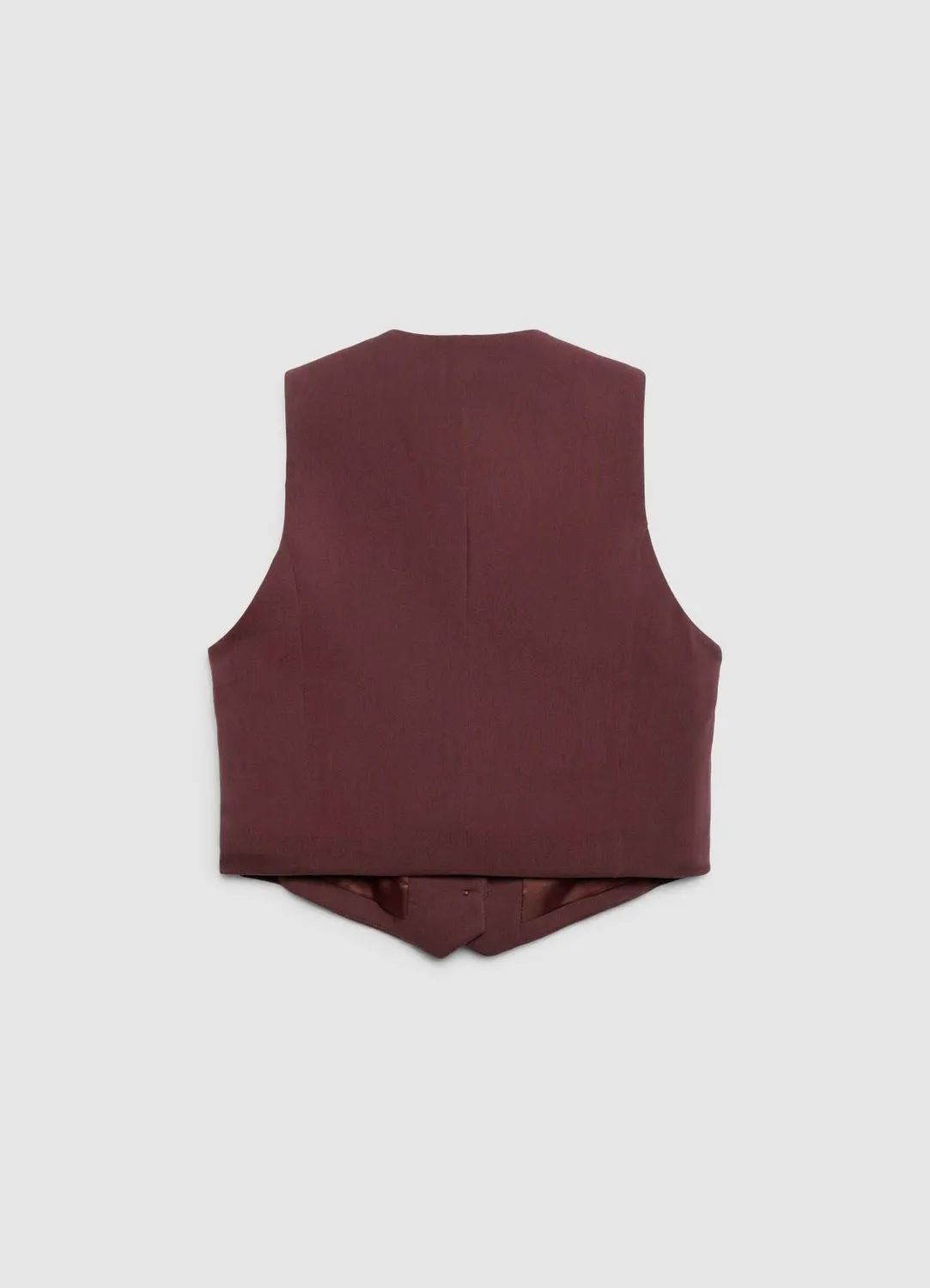 Calliope Gilet court boutons col V femme uni