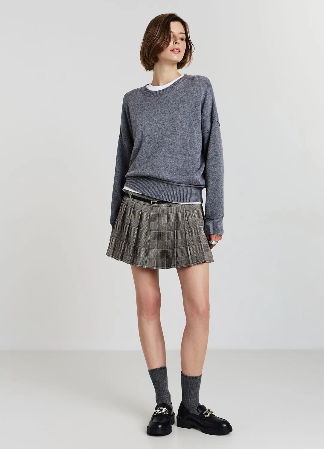 Calliope pull col rond femme manches longues uni