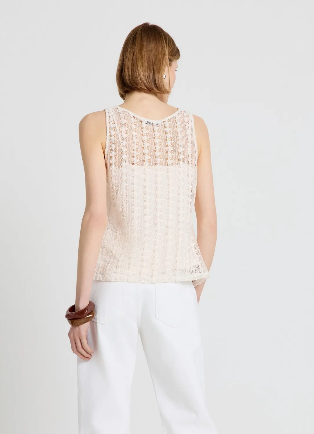 Calliope canotta crochet débardeur femme ajouré