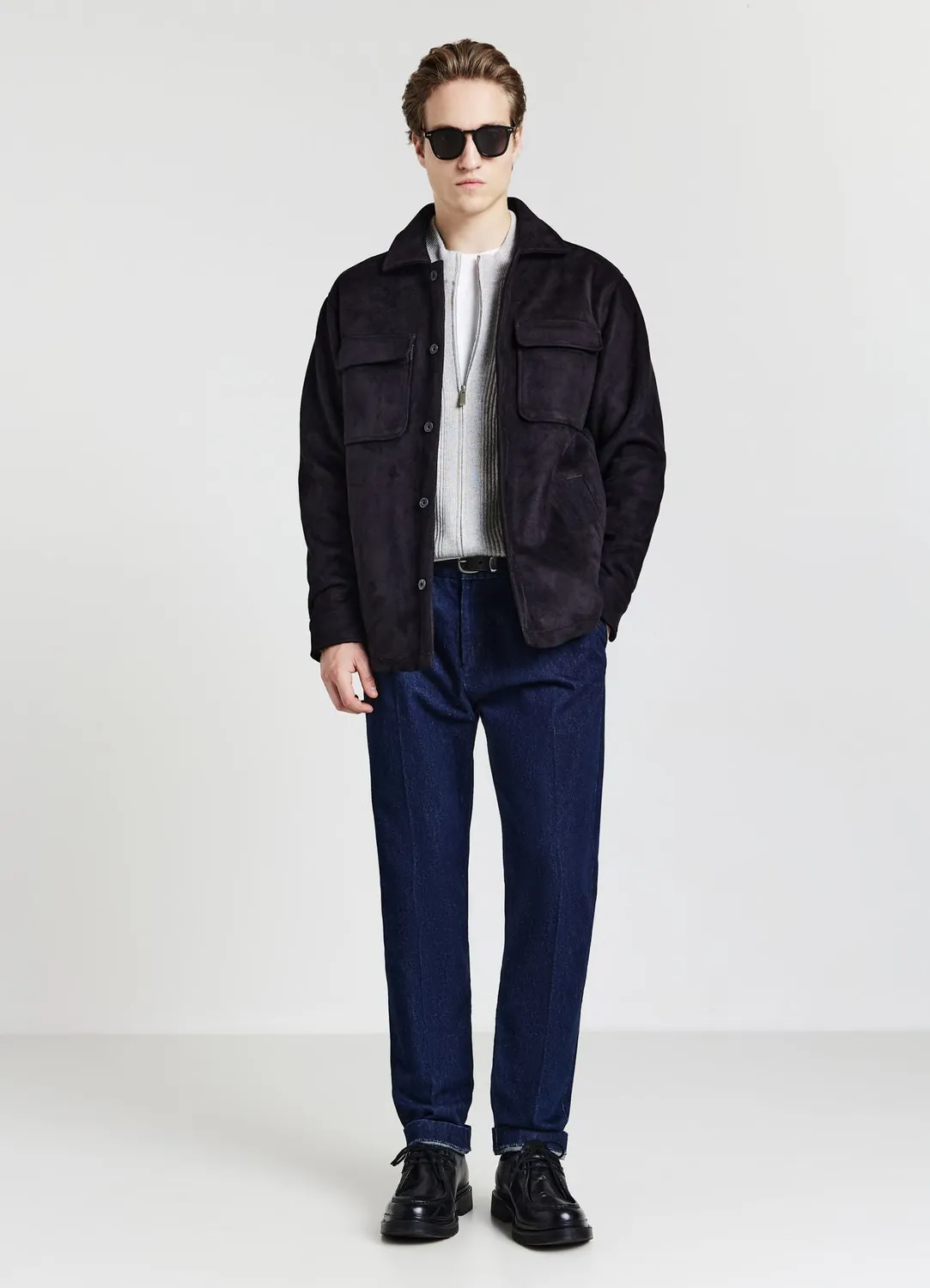 Calliope Shacket surchemise homme suède marron