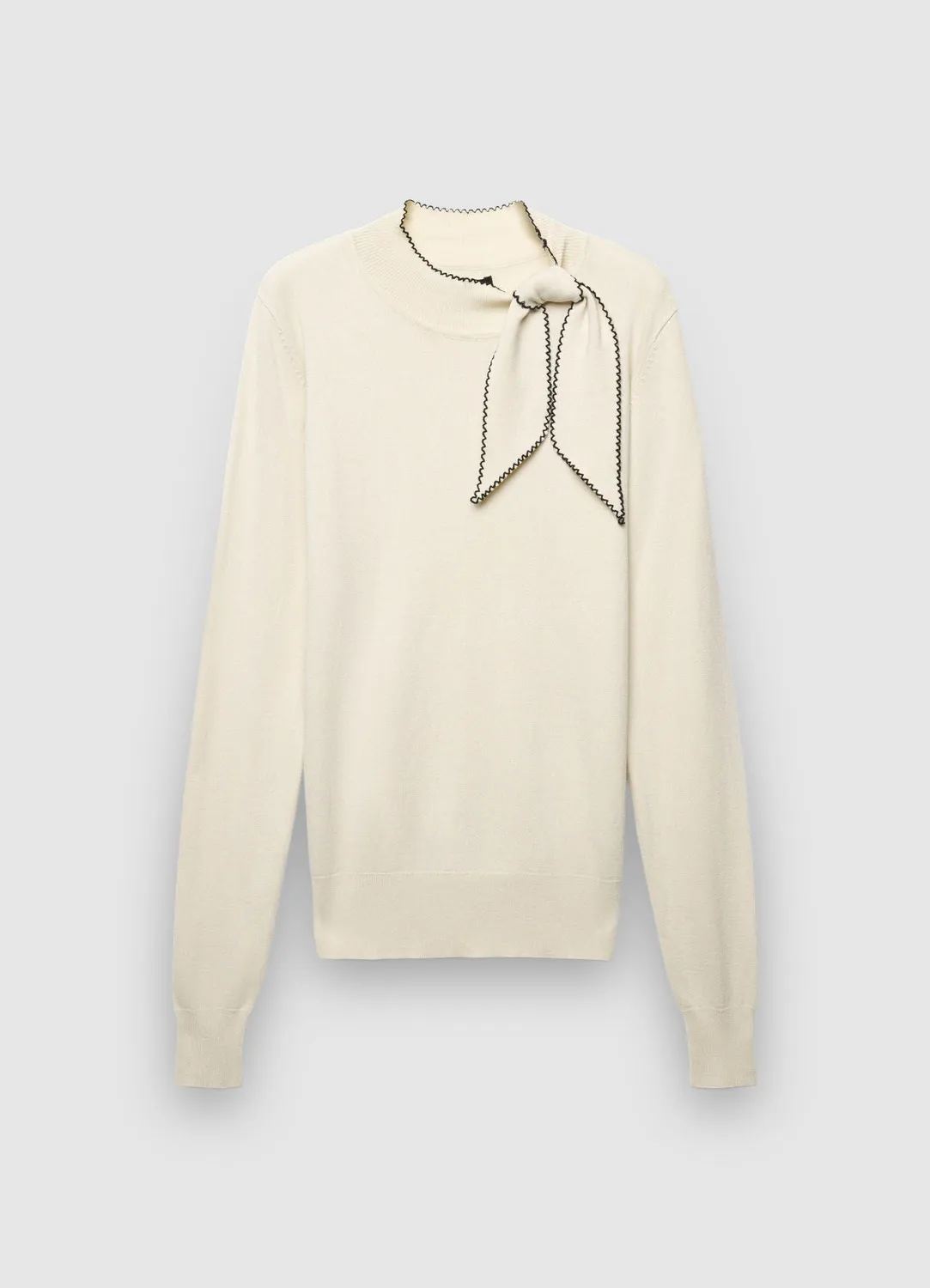 Calliope pull femme col lavallière uni