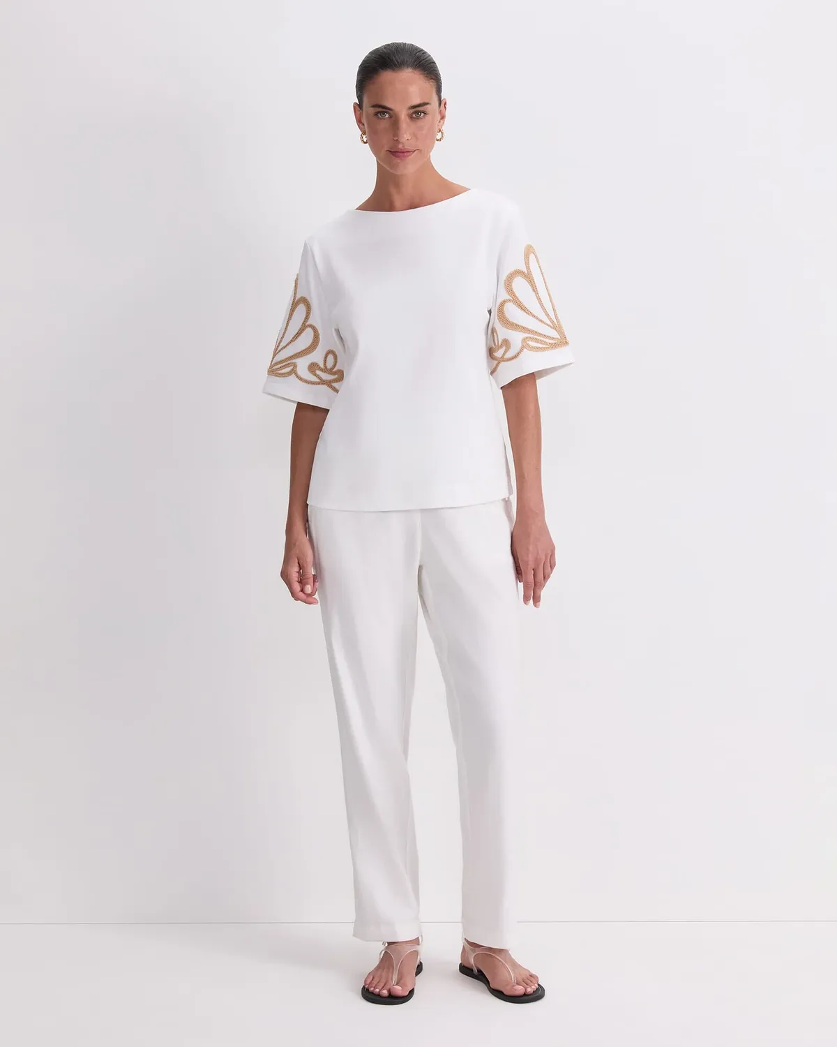 Sportscraft Eliza Embroidery Top top coton brodé
