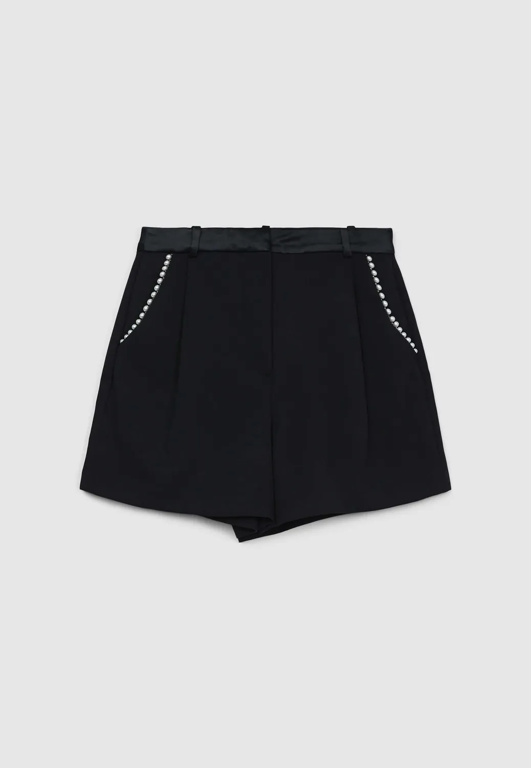 Calliope short femme perles poches latérales uni