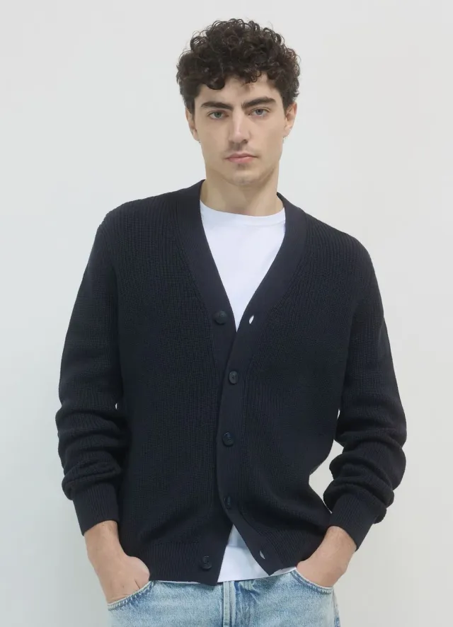 Calliope cardigan homme coton boutons uni