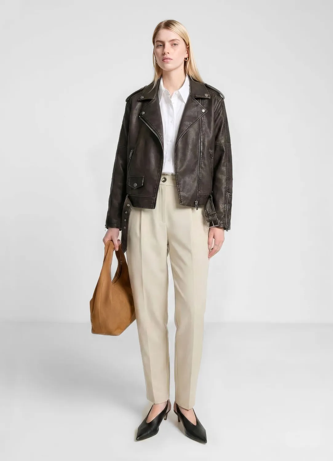 Calliope pantalon barrel femme pinces
