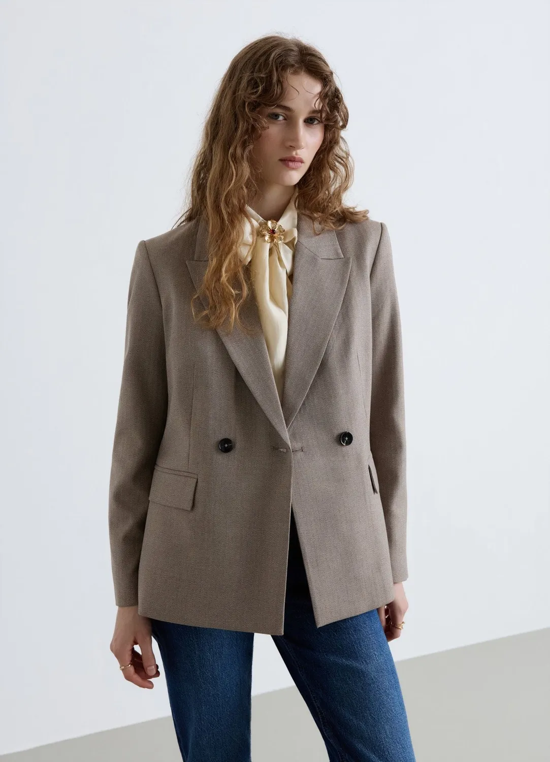 Calliope veste blazer double boutonnage unie femme bureau