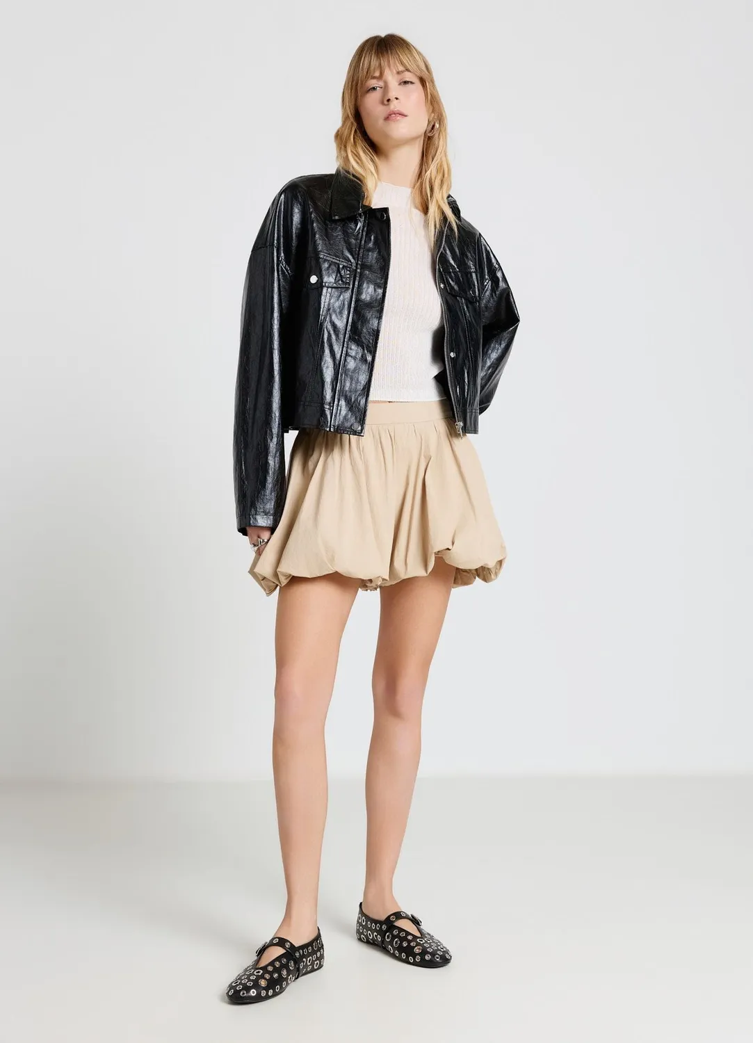 Calliope blouson effet cuir femme poches à rabat