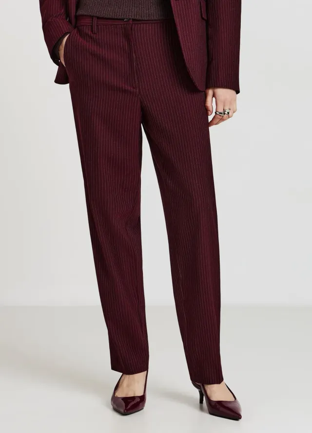 Calliope pantalon rayé cigarette femme bureau