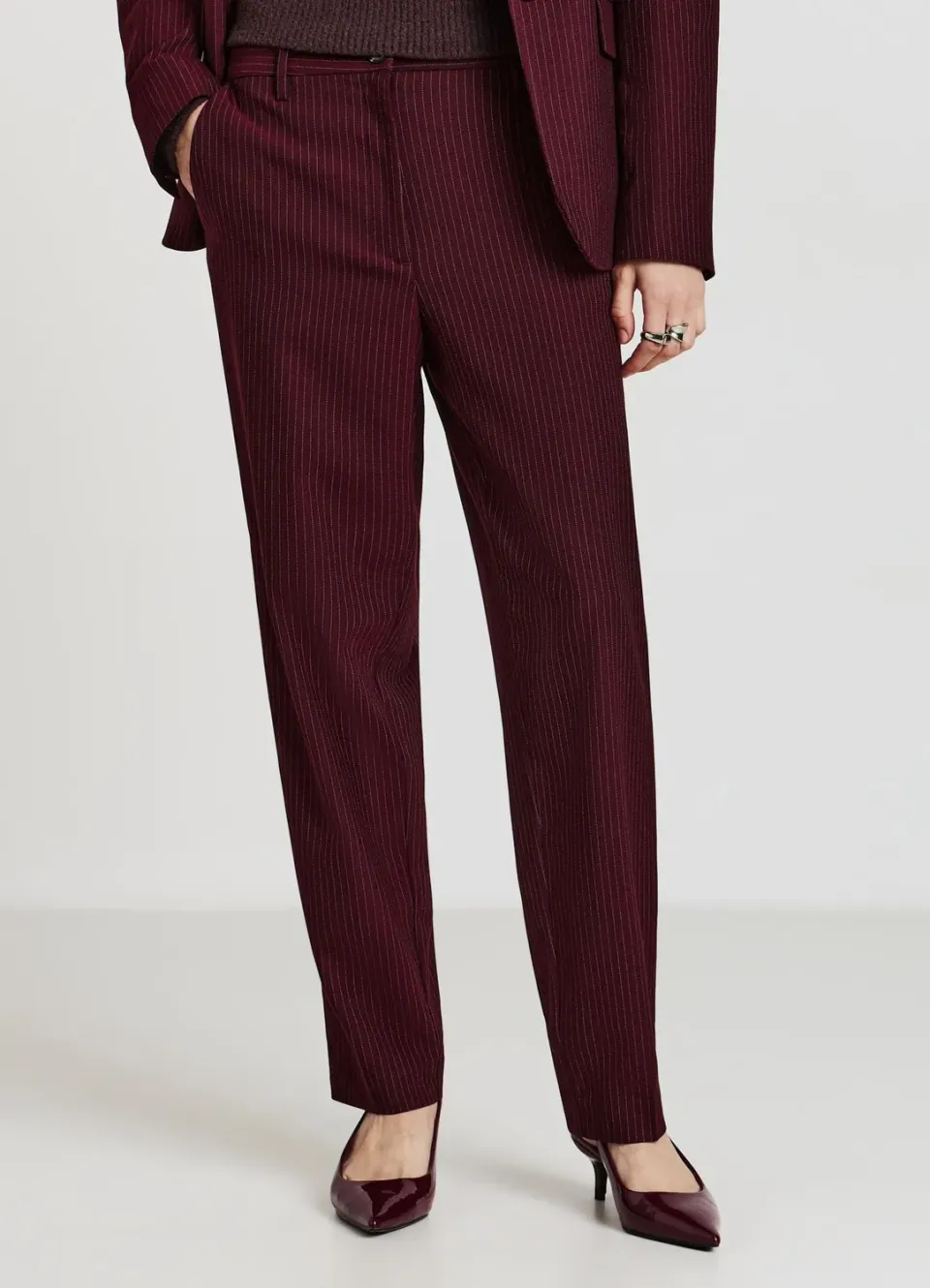 Calliope pantalon rayé cigarette femme bureau