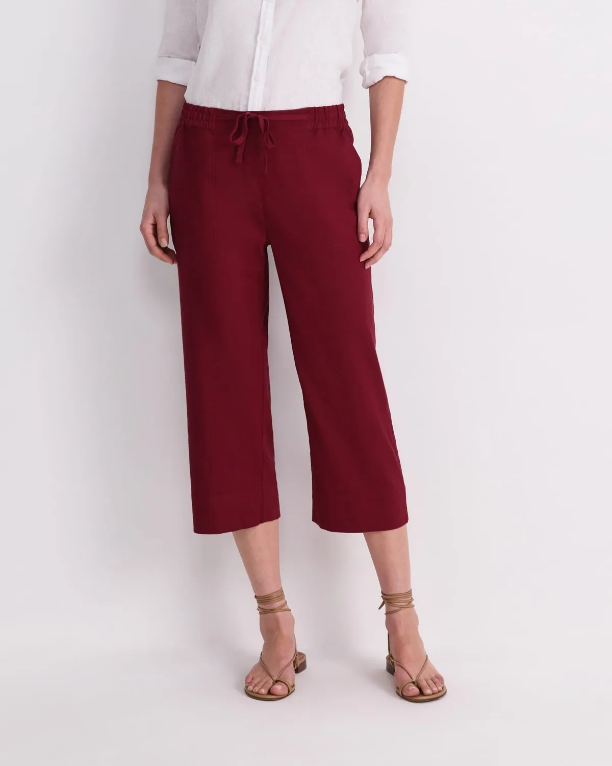 Sportscraft Rosa pantalon lin cropped femme